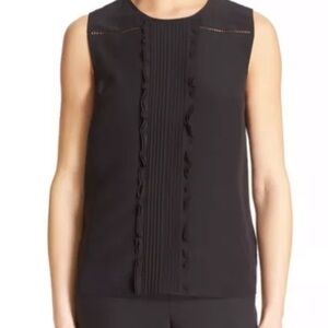 kate spade new york black pleated silk top 2